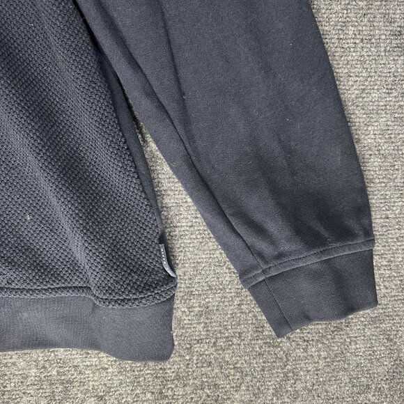 Ted Baker Sweater Mens US 46 Ted 7 Blue Textured Cotton 1/4 Zip Rib Cuffs Pullov - Picture 2 of 8